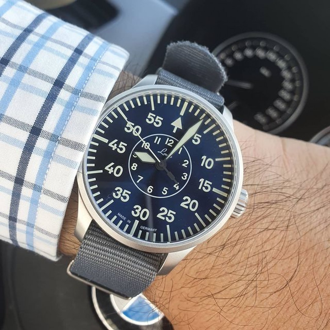 Friday blues.  Work from Office (WFO) after 2 weeks. #lacowatches laco1925 #bluedial #pilotwatches #fliegerwatch #typeB #aachenblauestunde #42 #natostrap #watchesofinstagram #watchnerd #watchgeek #watchesilove #wristshot #justonemorewatch #sgmaven