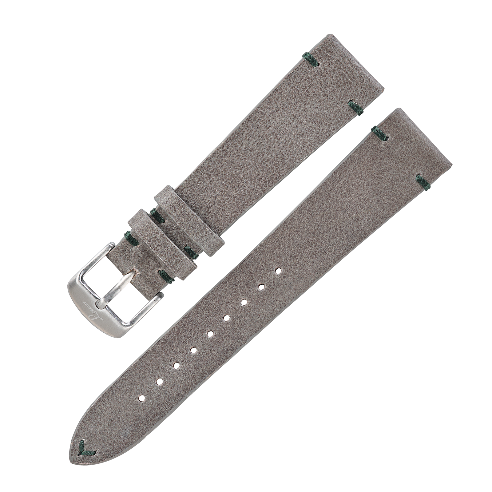 Leather strap grey „Limited Edition Grün“
