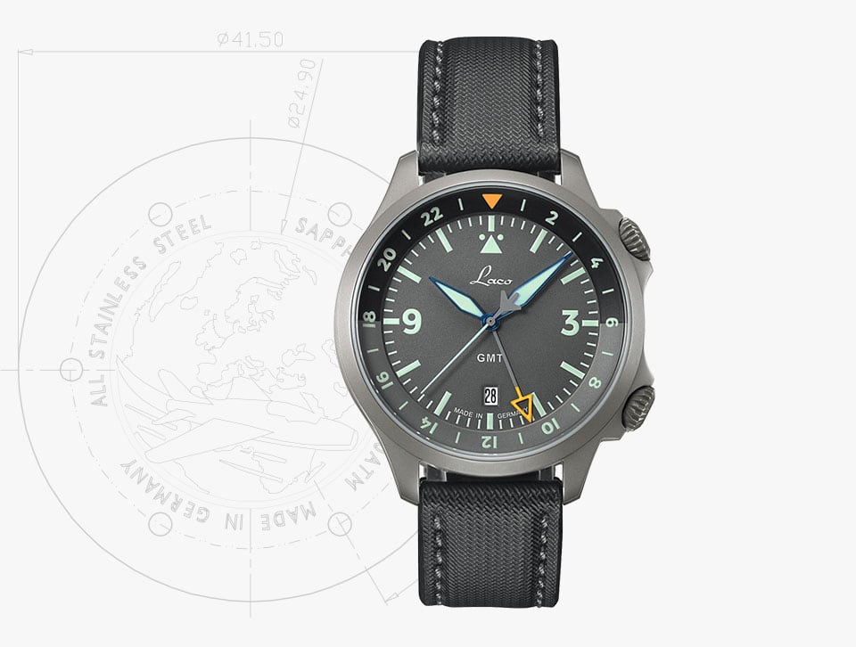 Frankfurt GMT Uhr grau