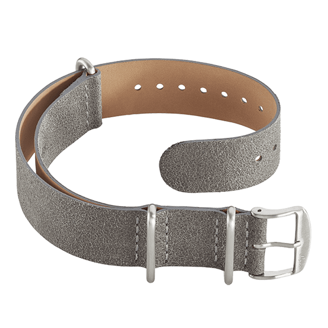 Leather Nato strap grey 20 mm
