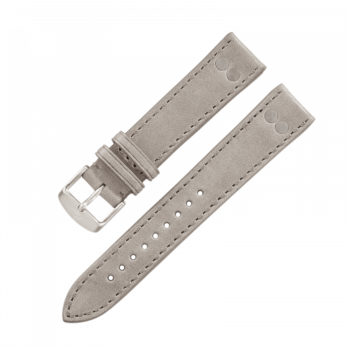 Watch Straps Leather strap grey XL 20 mm