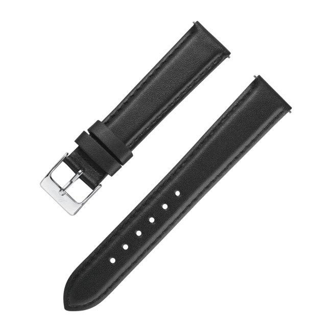 Leatherstrap black 18 mm