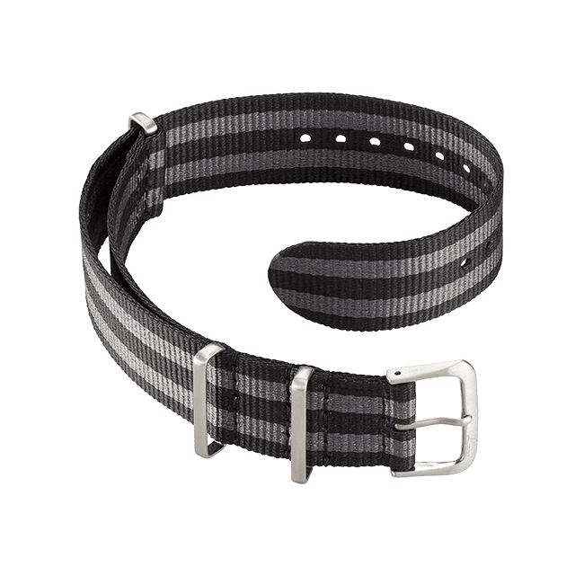 Watch Straps Nato strap black-grey 18 mm